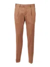 Pt01 Brown Master Cotton Silk Straight-leg Pants In Brown