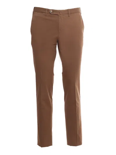 Pt01 Brown Superslim Trousers In Multi