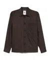 Pt01 Casual Jacket With Wide Collar Shirt In Brown