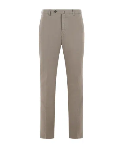 Pt01 Casual Trousers With Belt Loops In Brown
