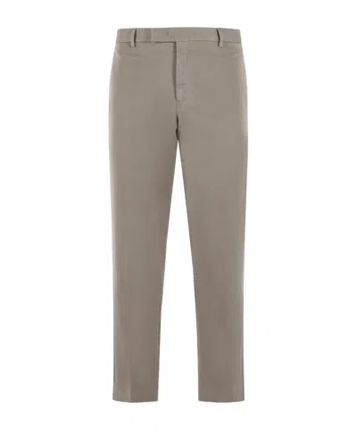 Pt01 Casual Trousers With Belt Loops In Gray