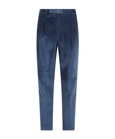Pt01 Casual Trousers With Belt Loops In Blue