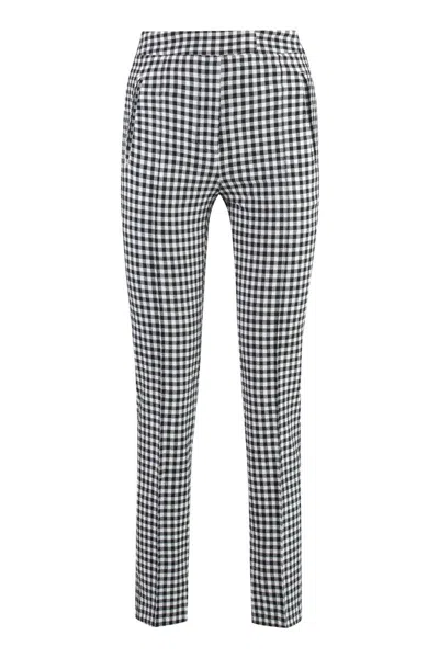 Pt01 Pt Torino Checked Cotton Trousers In Grey