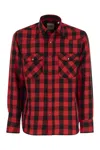 Pt01 Checked Shirt In Cotton And Linen Blend