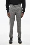 Pt01 Checked Virgin Wool Super Slim Fit Pants In Multi