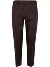 Pt01 One Pleat Trousers With In Seam Pockets In Brown