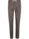Pt01 Mud Linen Blend Soft Fit Trousers In Green