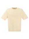 Pt01 Cotton And Silk T-shirt In Cream