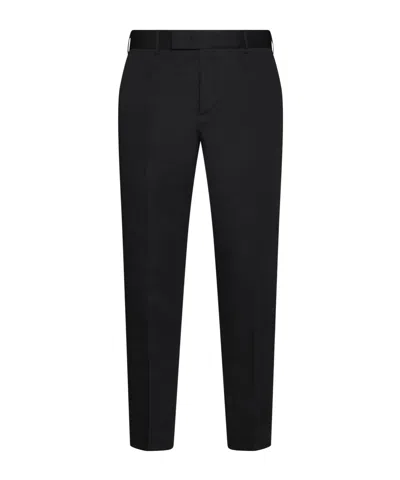 Pt01 Cotton-blend Tailored Trousers In Black