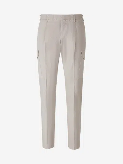Pt01 Cotton Cargo Trousers In White