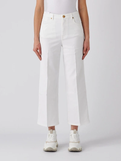 Pt01 Cotton Jeans In Bianco Ottico