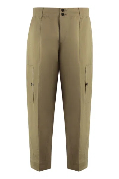 Pt01 Cotton-linen Trousers In Sand