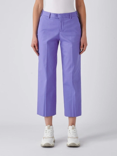 Pt01 Cotton Trousers In Fiordaliso