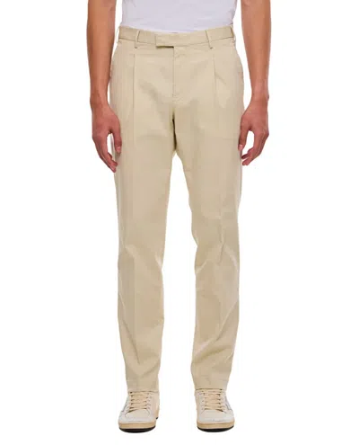Pt01 Beige Cotton Trousers In Neutrals