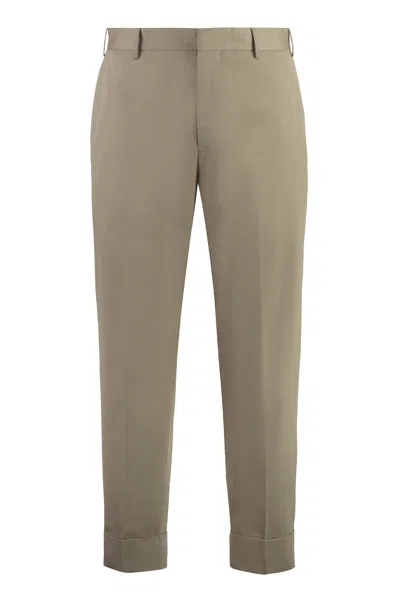 Pt01 Cotton Trousers In Gray