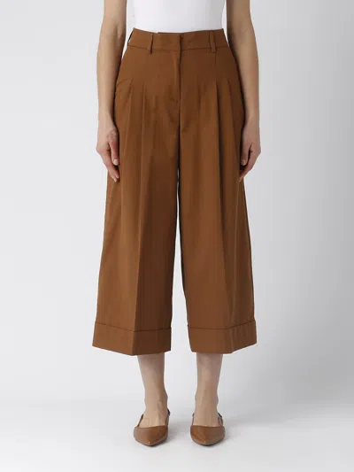 Pt01 Cotton Trousers In Tabacco