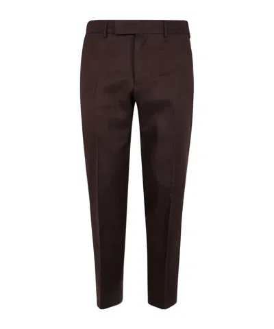 Pt01 Creased Casual Pants In Brown