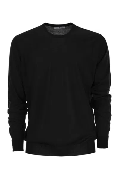 Pt01 Crew-neck Sweater In Wool In Black