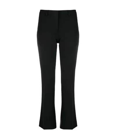 Pt01 Cropped Flared Tailored Trousers In Black