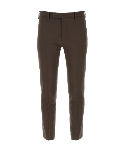 Pt01 Cropped Tailored Trousers In Green