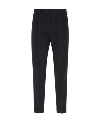 Pt01 Cropped Tapered-leg Trousers In Black