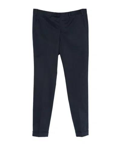 Pt01 Cuffed-hem Chinos In Blue