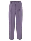 Pt01 Daisy - Viscose And Linen Trousers In Lilac