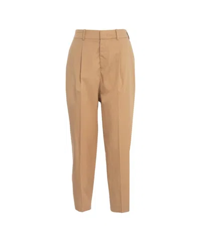 Pt01 Daisy' Pleated Pants In Brown