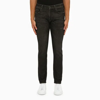 Pt01 Dark Grey Rock Slim Jeans In Black