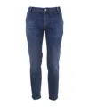 Pt01 Denim Trousers With Belt Loops In Blue