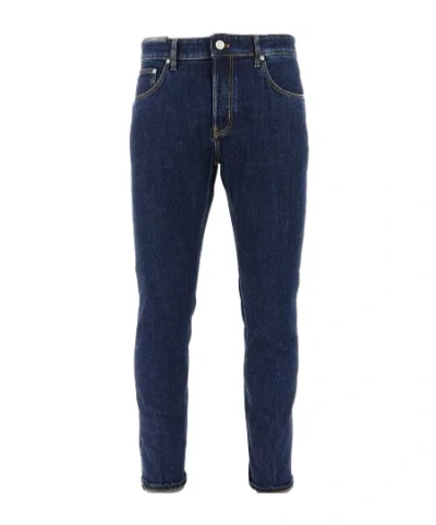 Pt01 Denim Trousers With Belt Loops In Blue