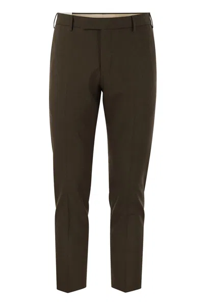Pt01 Dieci - Virgin Wool Trousers In Green