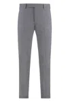 Pt01 Dieci Stretch Wool Trousers In Gray