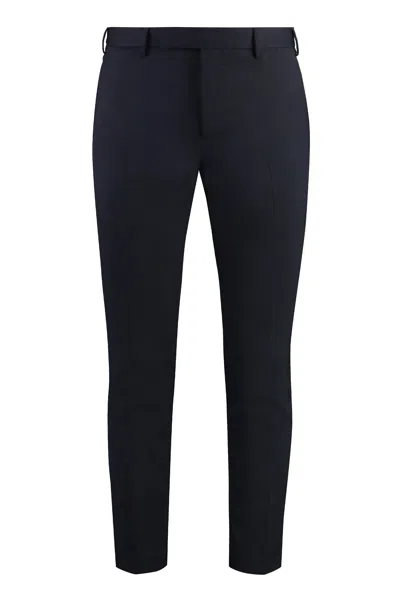 Pt01 Dieci Wool Blend Trousers In Blue