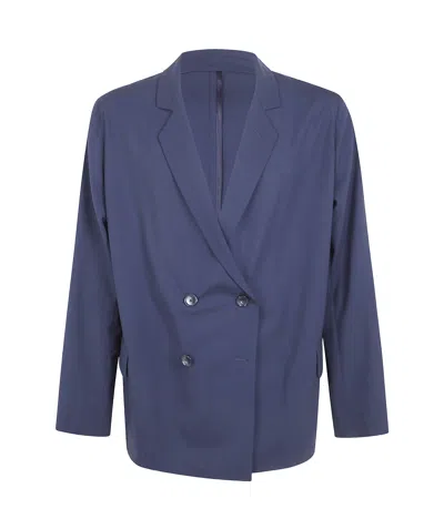Pt01 Double Breasted Jacket In Blue