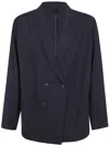 Pt01 Double Breasted Jacket In Blue
