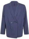 Pt01 Double Breasted Jacket In Blue