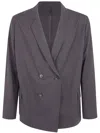 Pt01 Double Breasted Jacket In Brown