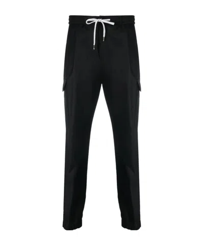 Pt01 Drawstring-waist Tapered-leg Trousers In Black