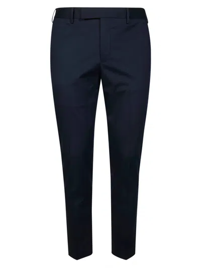 Pt01 Flat Front Lustrous Skinny Pants In Blue