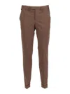 Pt01 Flat Front Pants With Diagonal In Brown