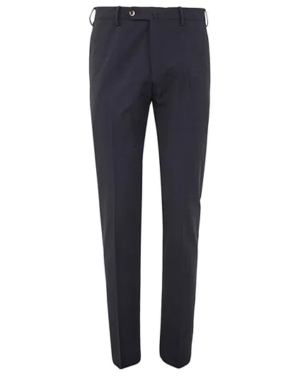 Pt01 Flat Front Trousers With Diagonal Pockets In Blue