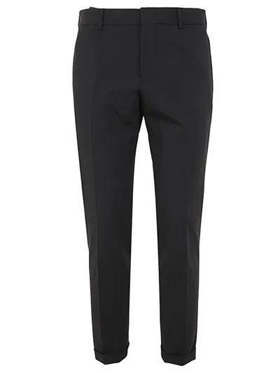 Pt01 Flat Front Trousers With Ergonomic Pockets Clothing In Black