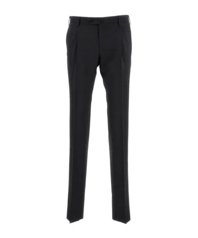 Pt01 Front-pleats Tailored Trousers In Black