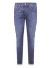 Dondup Flat Front Trousers With Diagonal Pockets In Blue