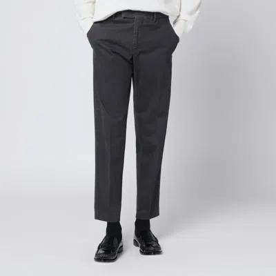 Pt01 Gray Cotton Trousers In Black