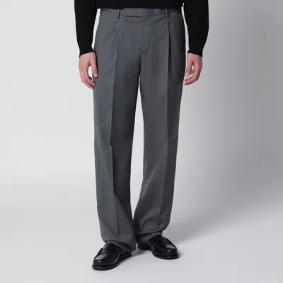 Pt01 Grey Pants In Virgin Wool In Gray