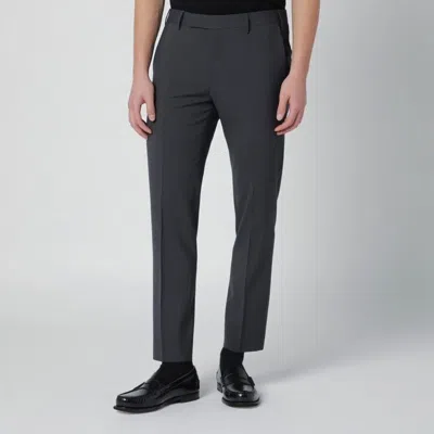Pt01 Grey Trousers In Wool Blend In Blue