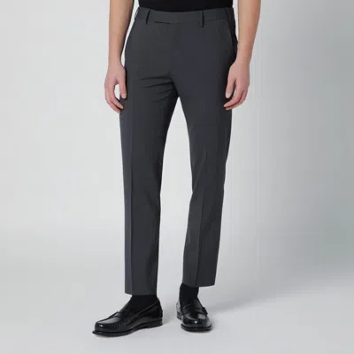 Pt01 Grey Trousers In Wool Blend In Gray