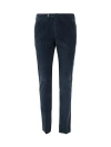 Pt01 Flat Front Trousers With Diagonal Pockets In Blue